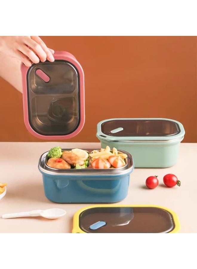 CLENEA Stainless Steel Bento Box, 1200ml Large Compartment Metal Lunch Containers for Adults, Bento Box Lunch Boxes for Men, Lunch Boxes Container, Sealed Lunch Box, Green - Image 4